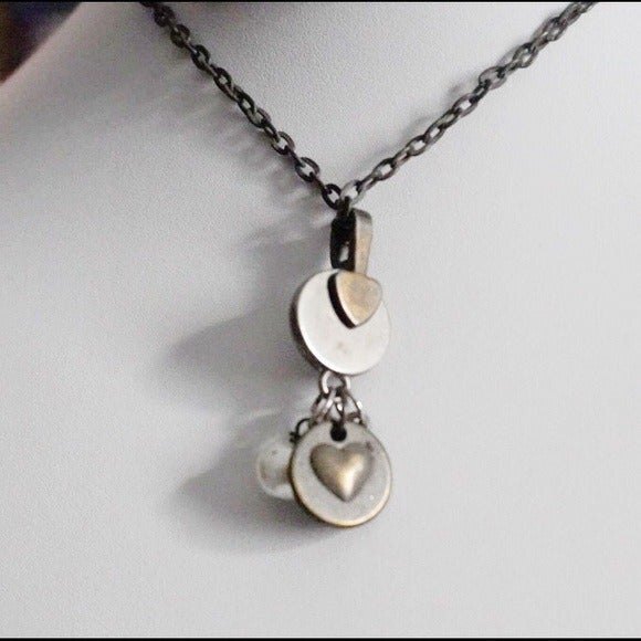 M Initial Love Tree of Life Pendant Necklace Antiqued Gold Tone - Picture 2 of 5